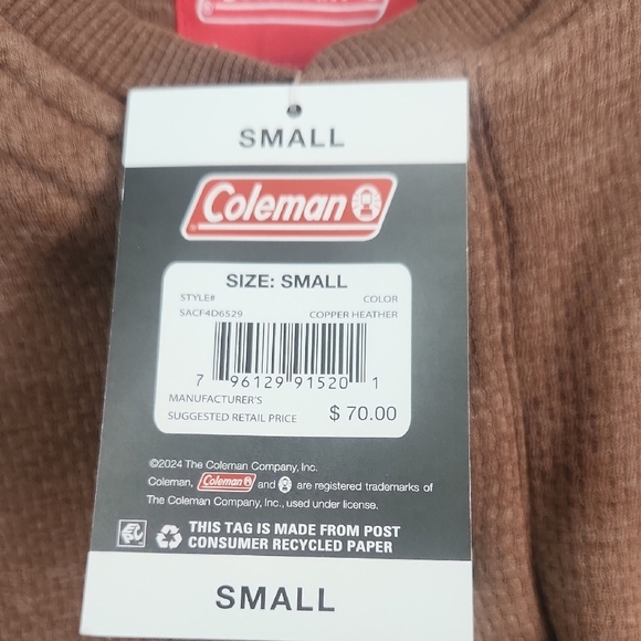 Coleman Brown Crewneck Sweater Soft Comfortable Fit - Picture 4 of 5